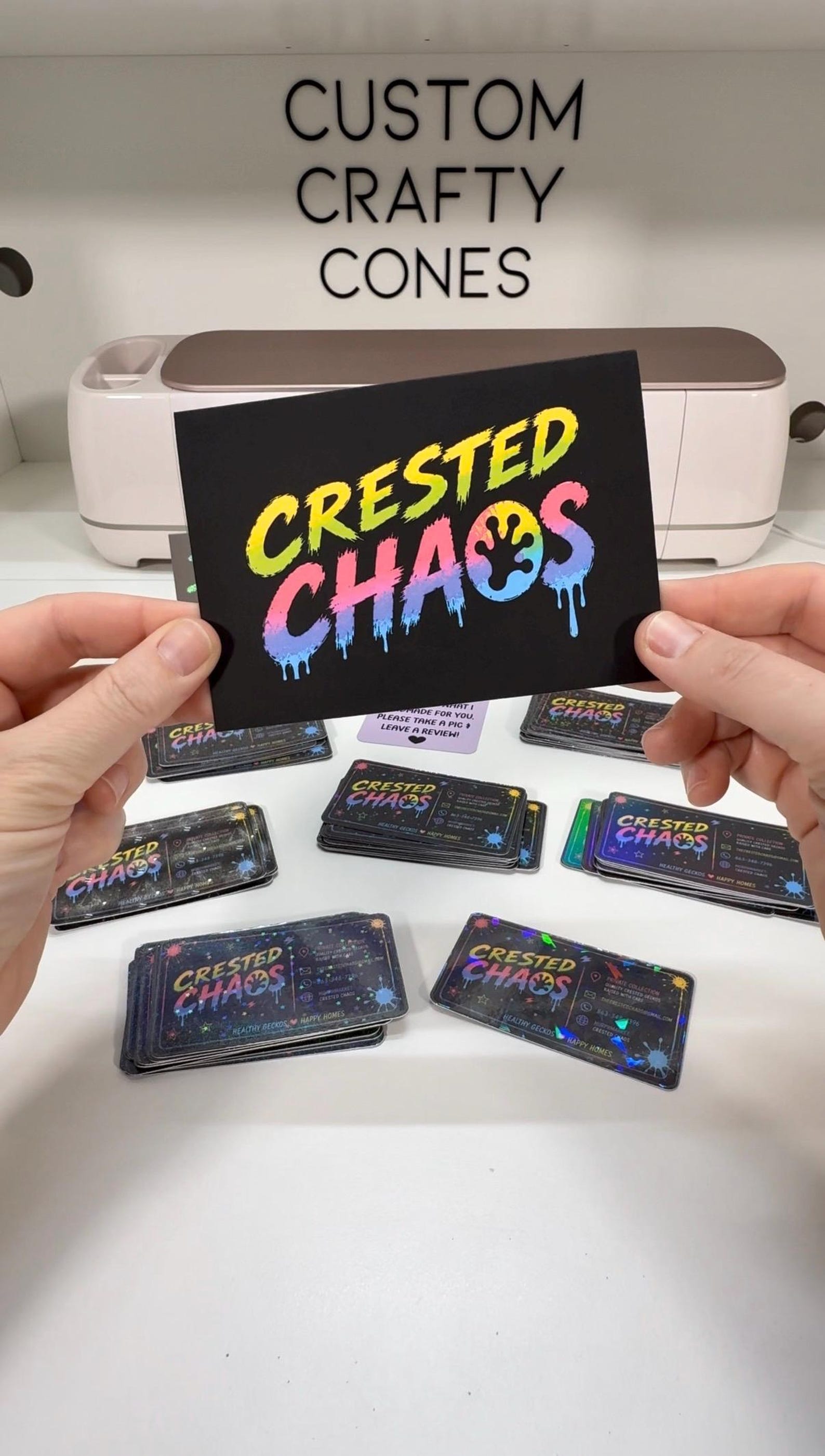 Custom greeting card with a bold black full-color design